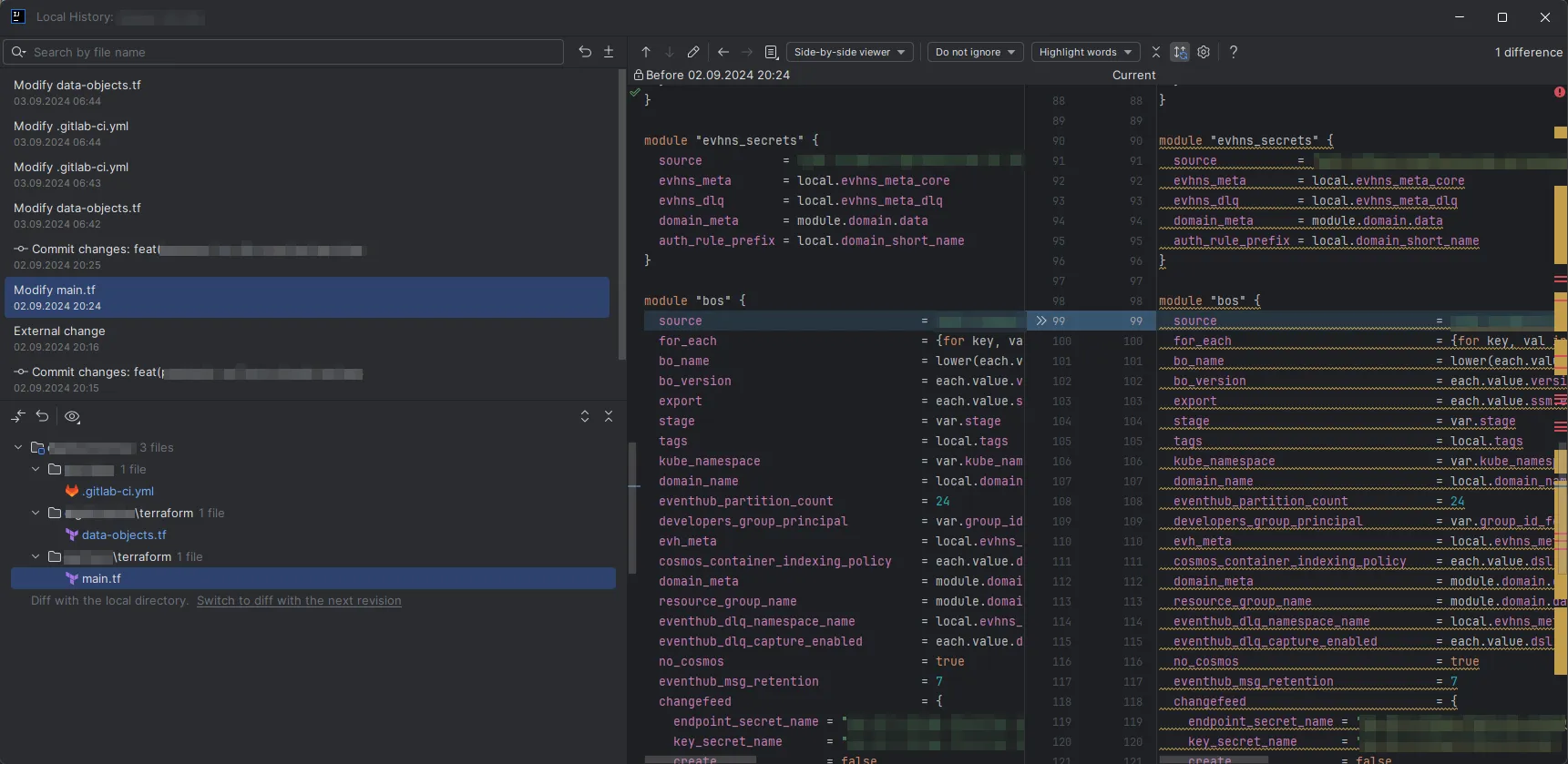 Local History in IntelliJ IDEA